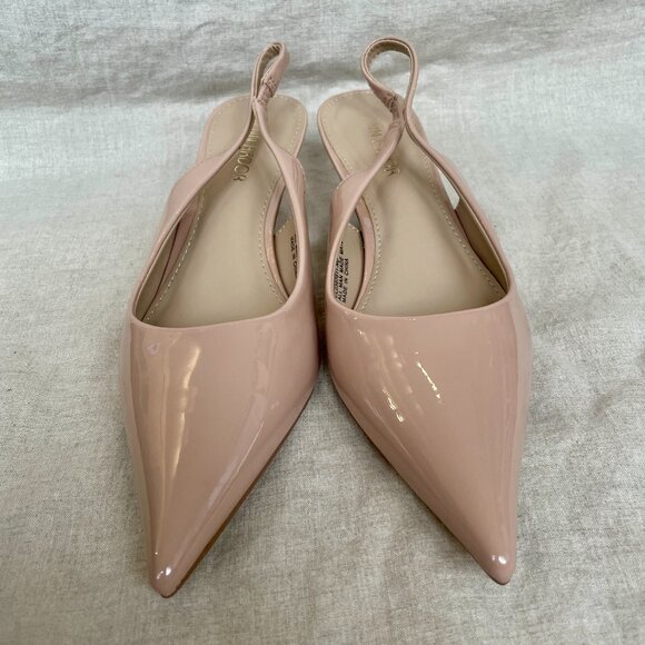 SOLD - Slingback Kitten Heels with Pointed Toe | Nude | Size 8 - Picture 7 of 8